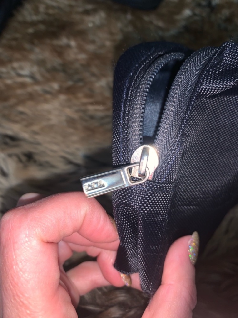 Tumi Black Men's Toiletry Pouch with Silver Nameplate - Picture 5 of 7